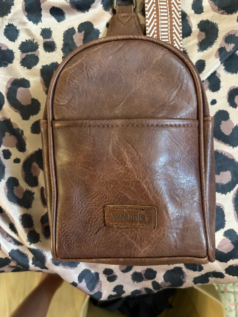 Wrangler Brown Leather Crossbody